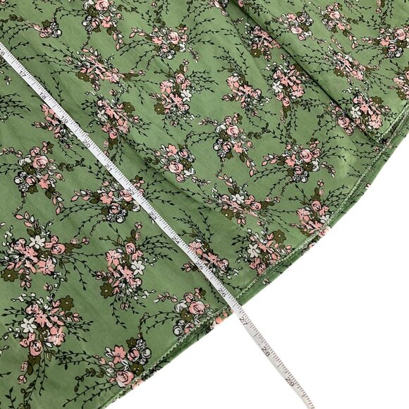 Lane Bryant Green Floral Ruffle Sleeve Cotton Blouse Size 20 Womens boho flowy - Picture 9 of 10